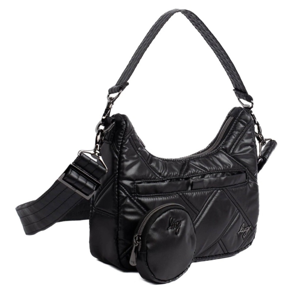NWOT LUG Metallic Black Curtsy Mini Crossbody Shoulder Purse Bag - Picture 5 of 6